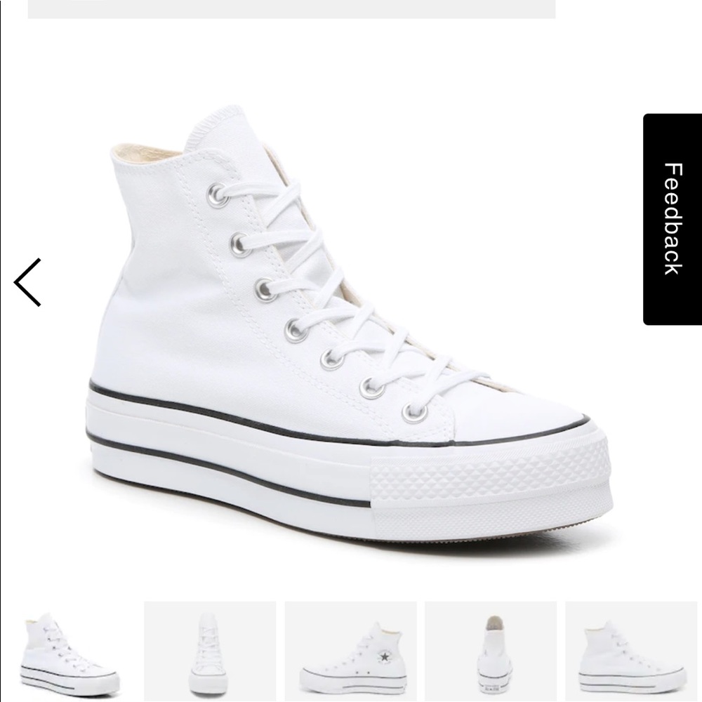 Platform high top converse in white size W 7.5